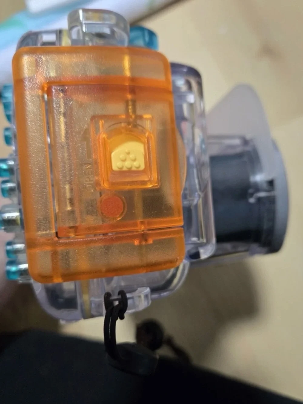 Canon Underwater Camera Housing - Clear with Blue & Orange Accents